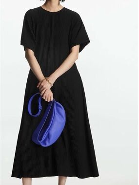 COS pleated mid T-shirt dress